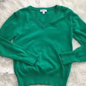 Calvin Klein Jeans Vibrant Green V-Neck Sweater